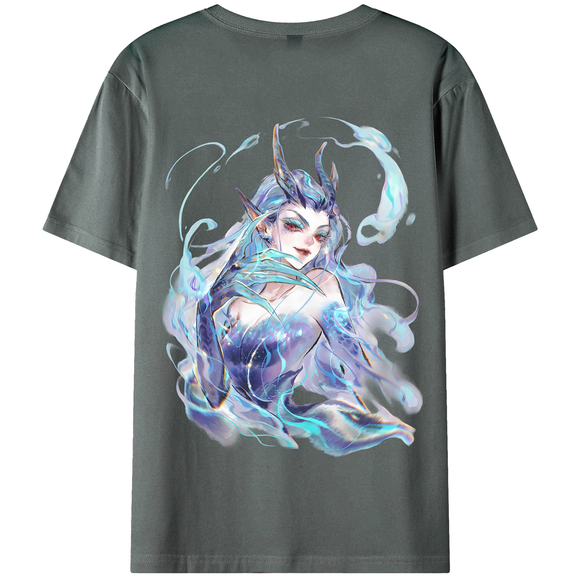 （画像用） Ne Zha 2 ナタ 魔童の大暴れ 綿100％半袖Tシャツ（背面プリント）